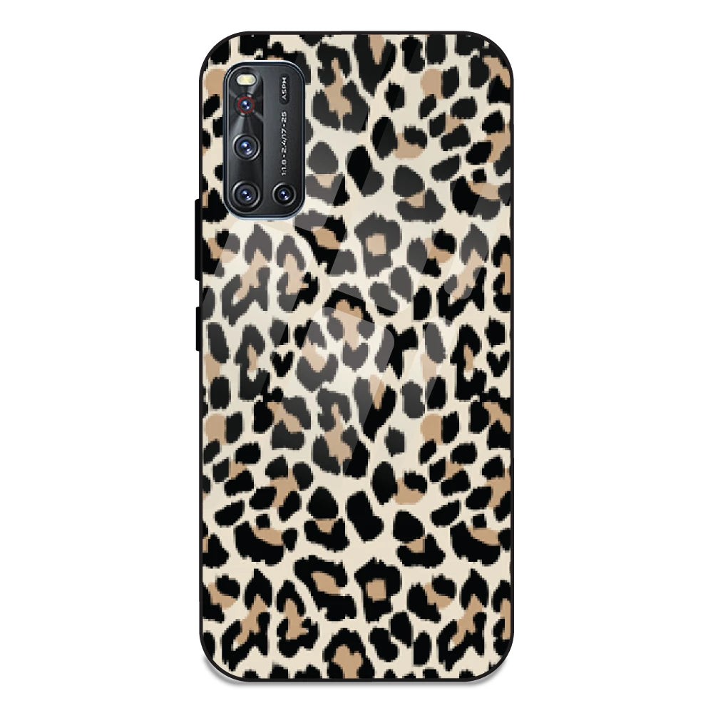 Leopard Print - Glass Case For Vivo V19