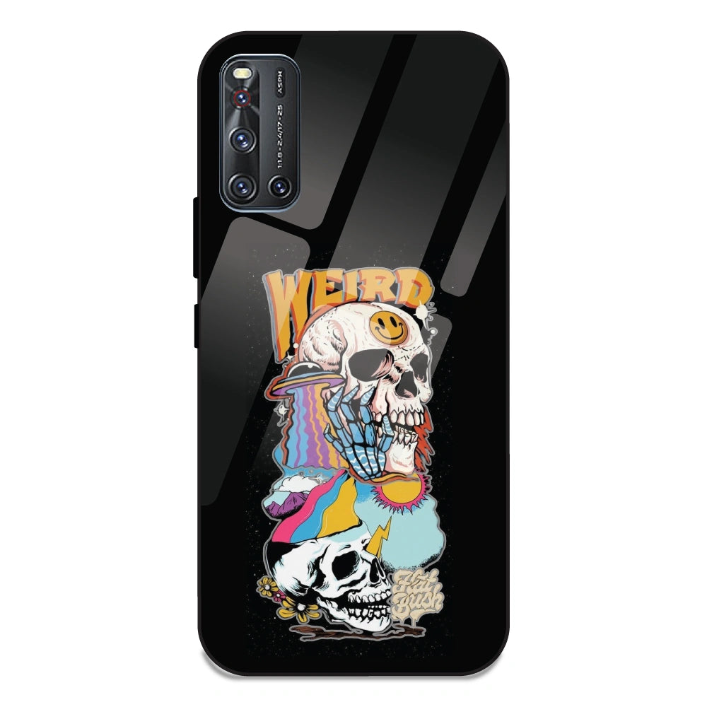 Weird Skull Graffiti - Glass Case For Vivo V19