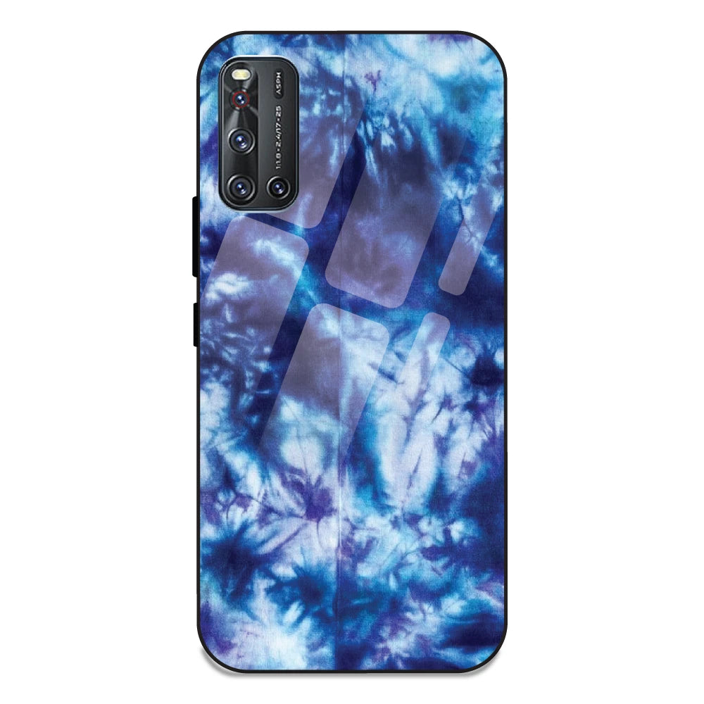 Dark Blue Tie Dye - Glass Case For Vivo V19