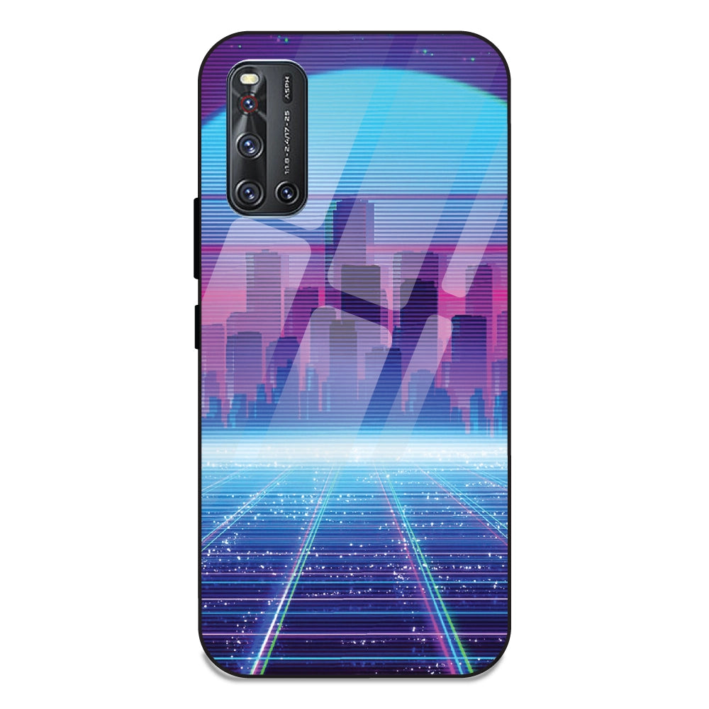Cityscape Synthwave - Glass Case For Vivo V19