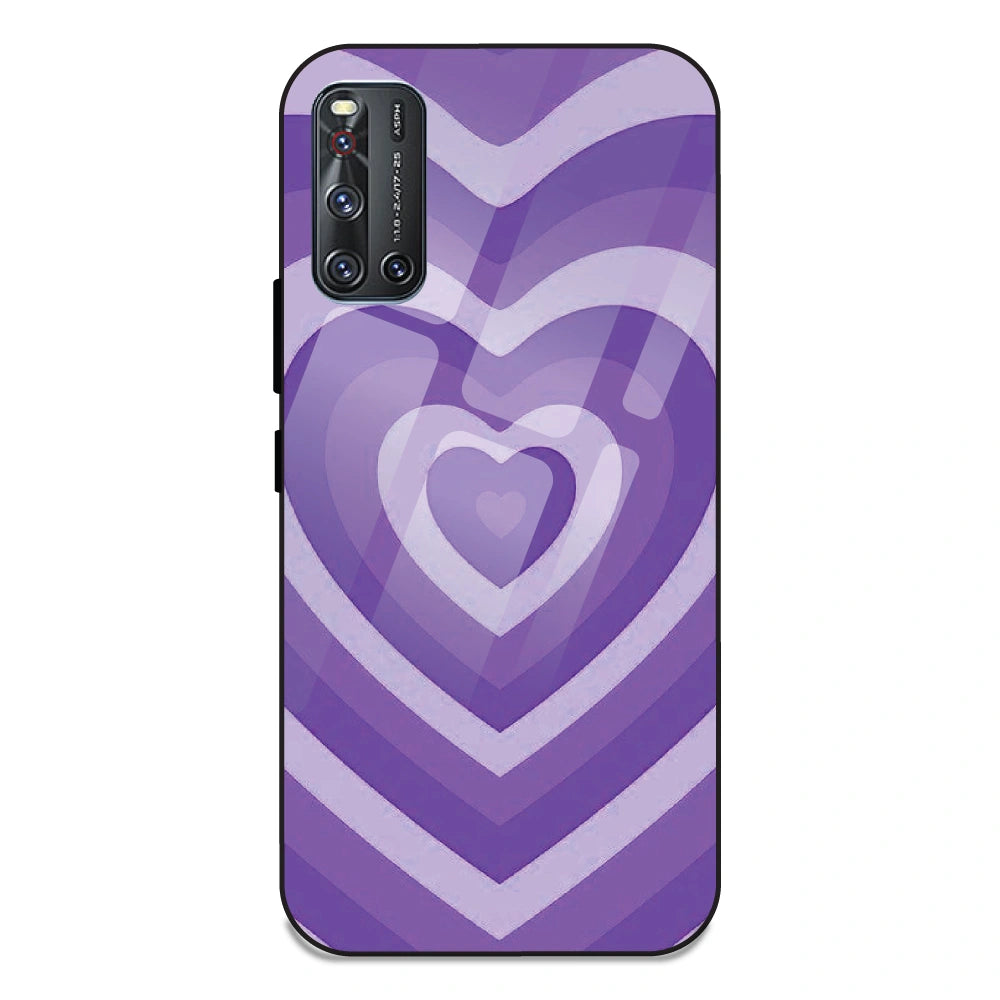 Purple Hearts - Glass Case For Vivo Models