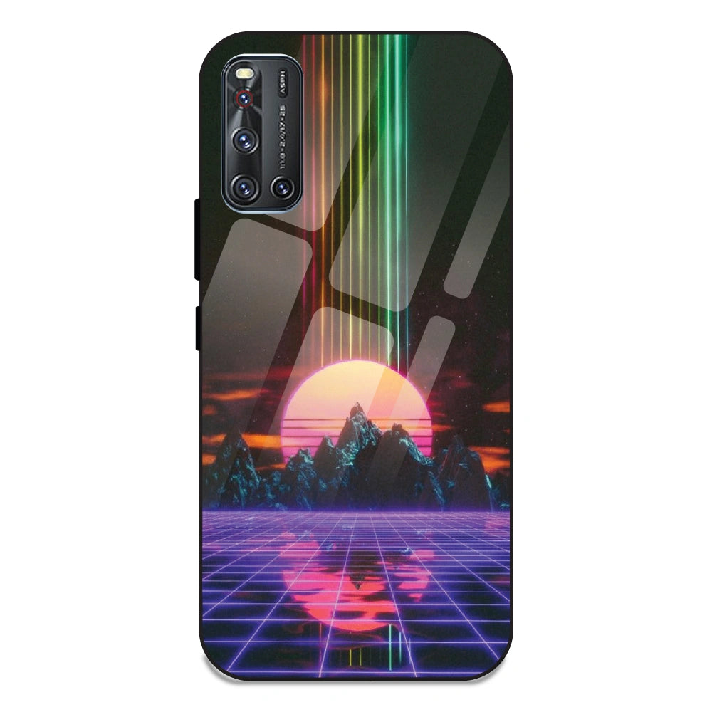 Retro Sunset Synthwave - Glass Case For Vivo V19