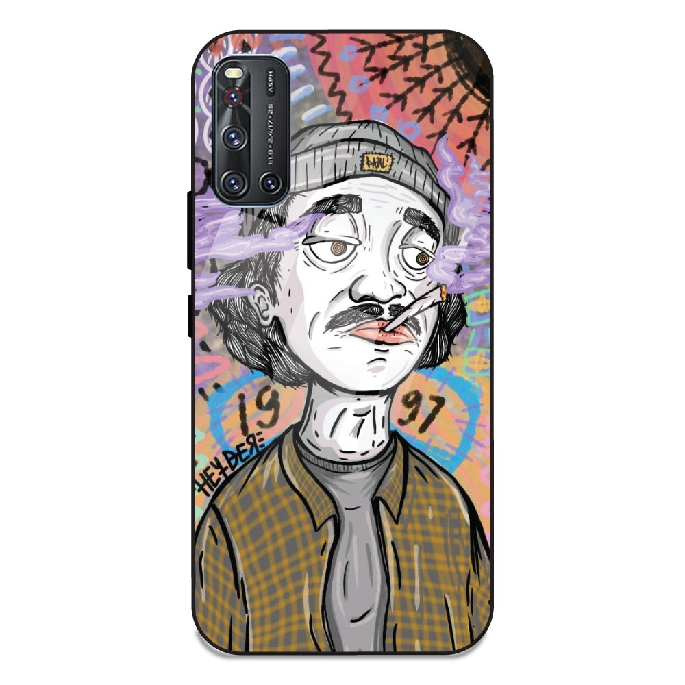 A Smoking Portrait - Glass Case For Vivo V19