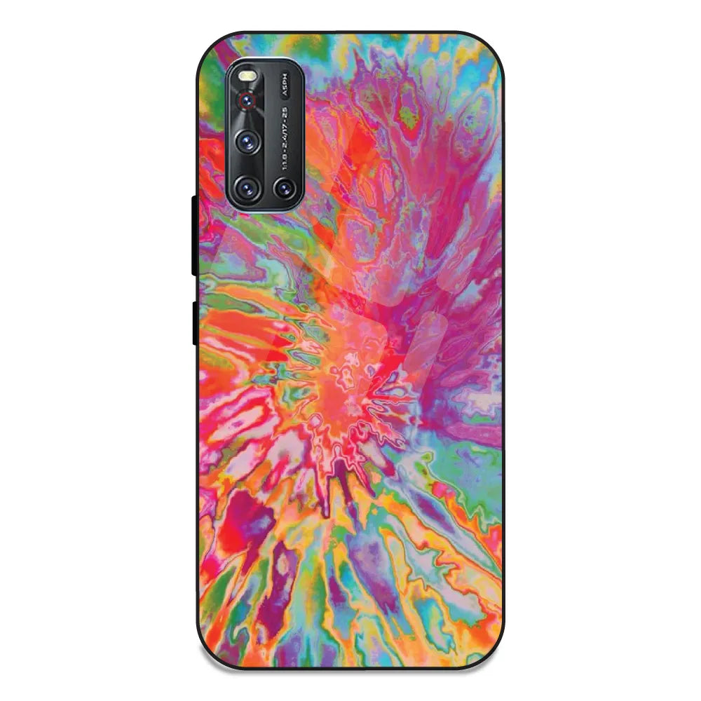 Orange Splash Tie Dye - Glass Case For Vivo V19