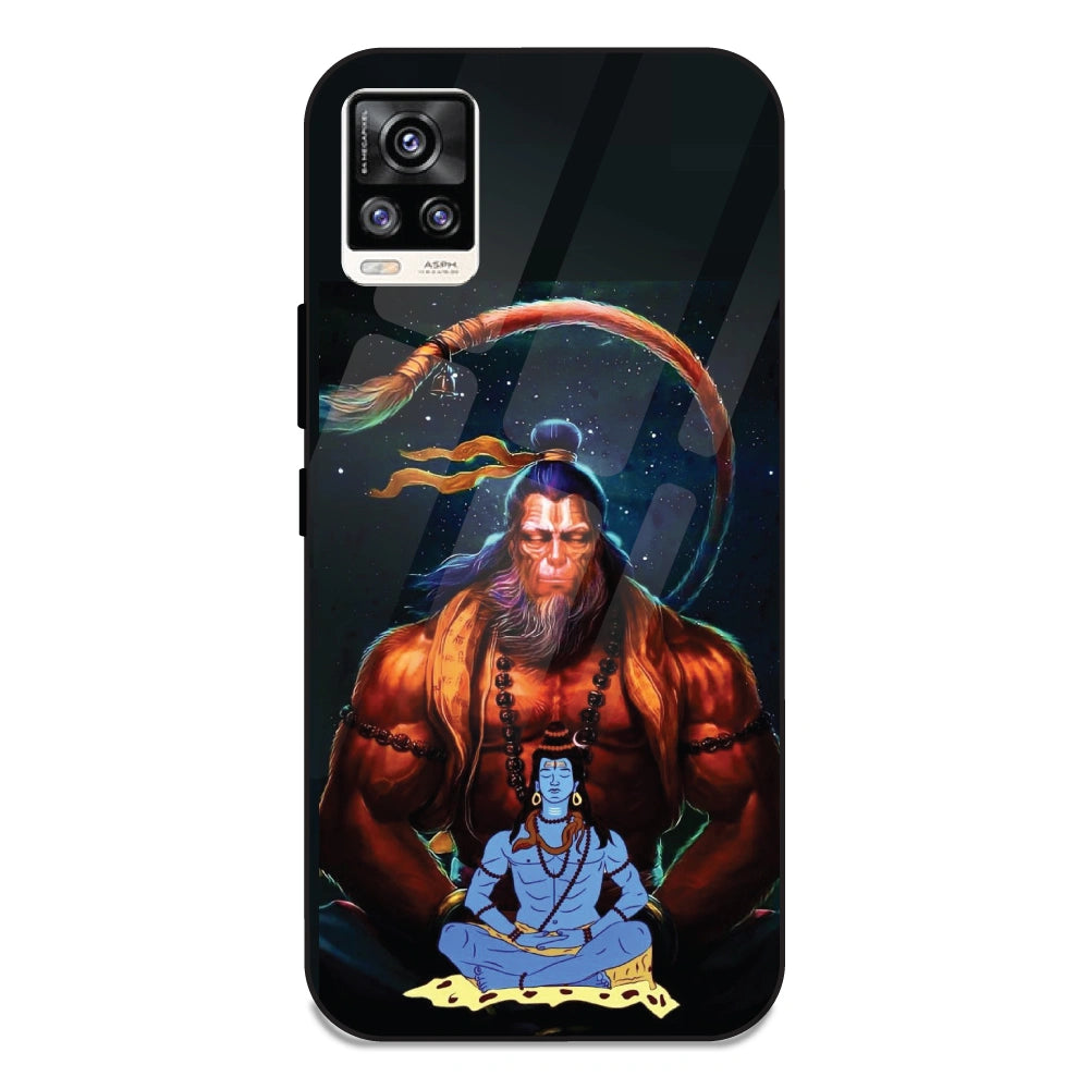 Lord Shiva & Lord Hanuman - Glass Case For Vivo V20