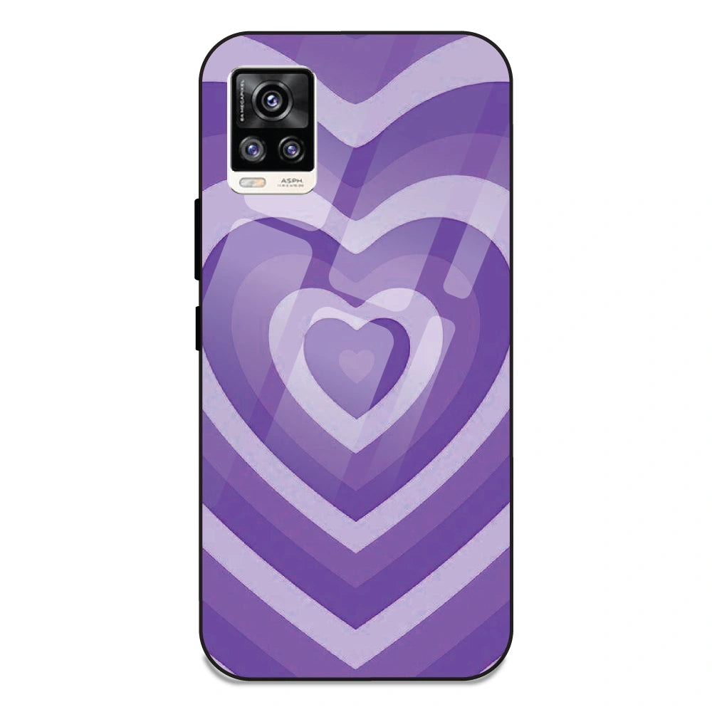 Purple Hearts - Glass Case For Vivo Models