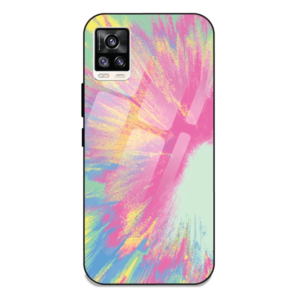 Pastel Splash Tie Dye - Glass Case For Vivo V20