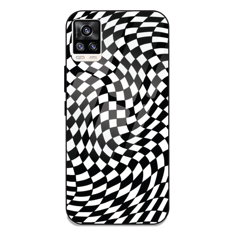 Checks - Glass Case For Vivo V20