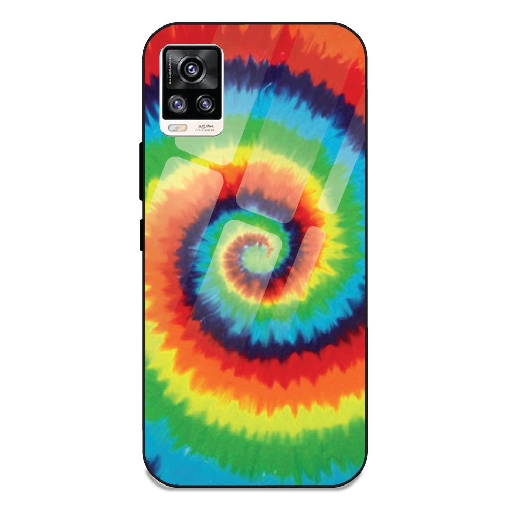 Rainbow Tie Dye - Glass Case For Vivo V20