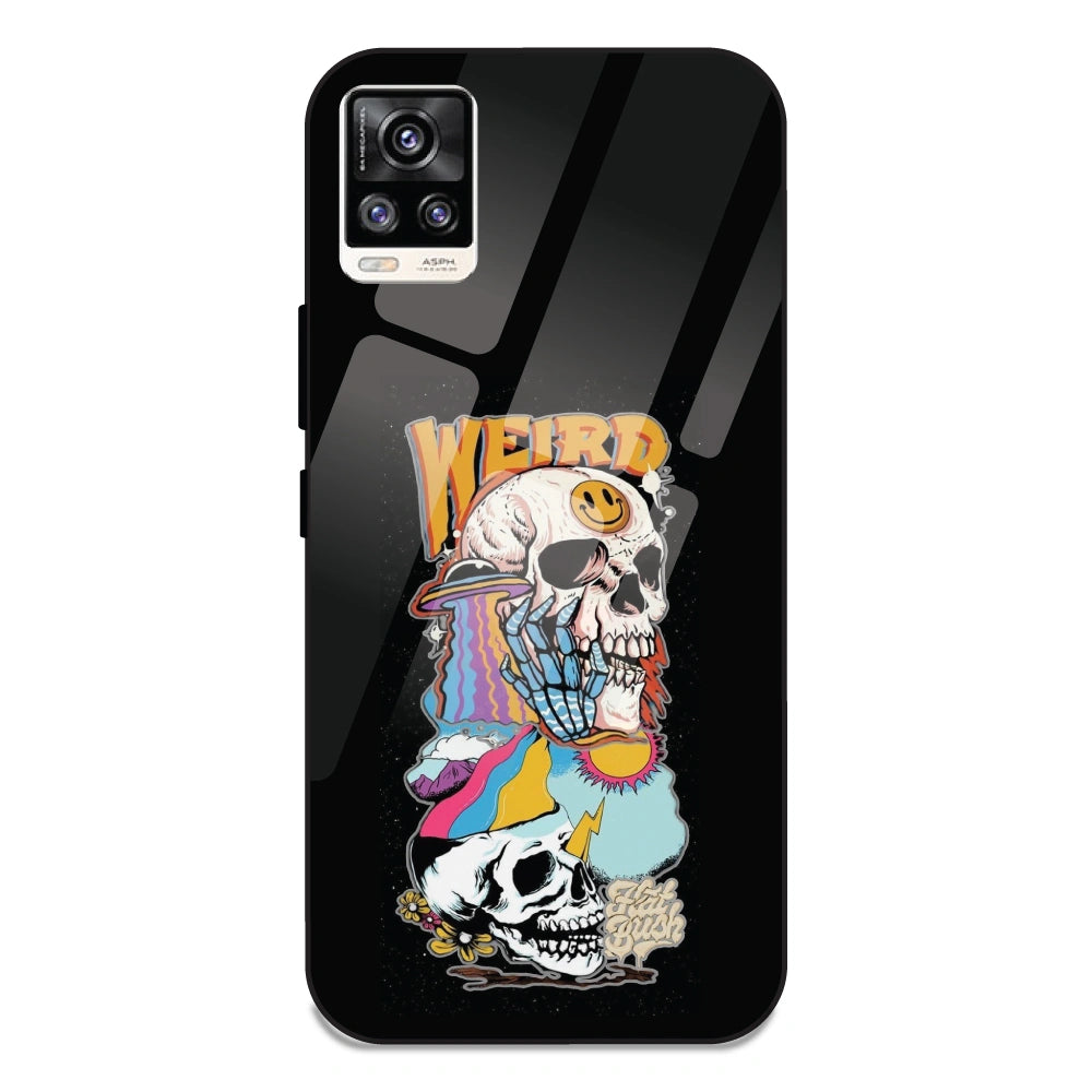 Weird Skull Graffiti - Glass Case For Vivo V20