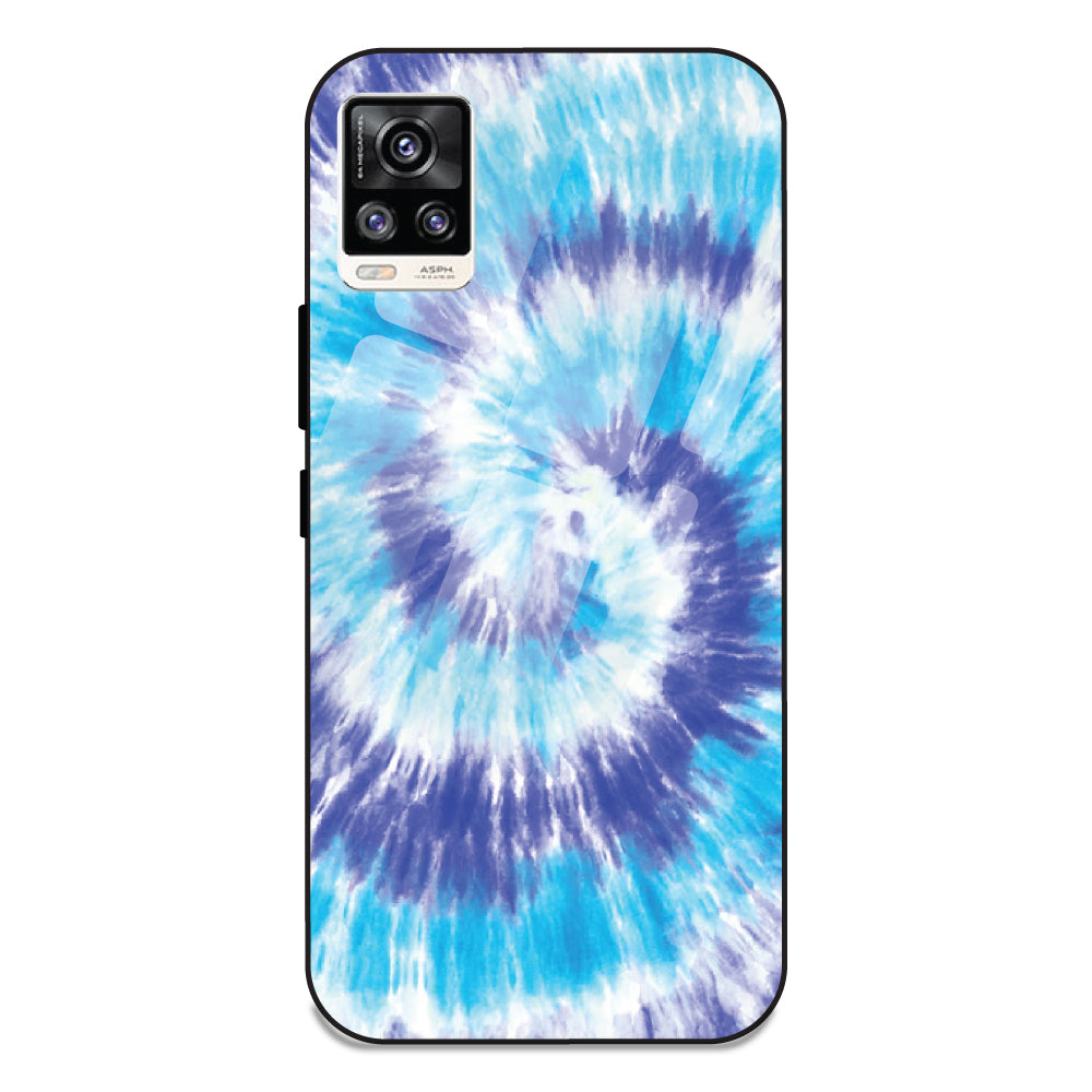 Aqua Tie Dye - Glass Case For Vivo V20
