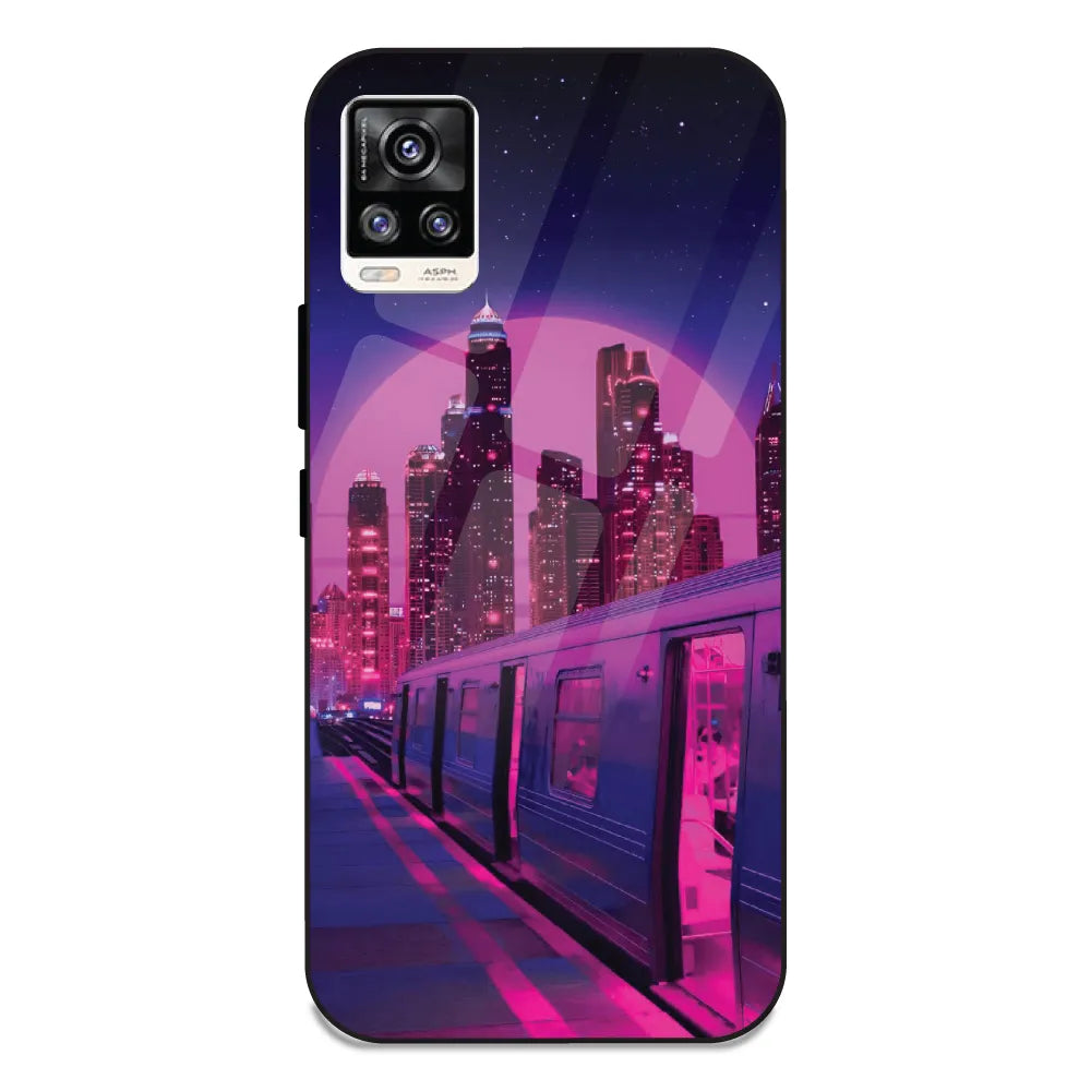Neon City Synthwave - Glass Case For Vivo V20
