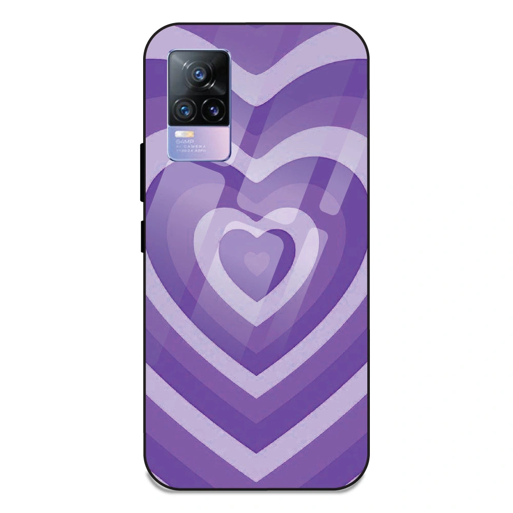 Purple Hearts - Glass Case For Vivo Models