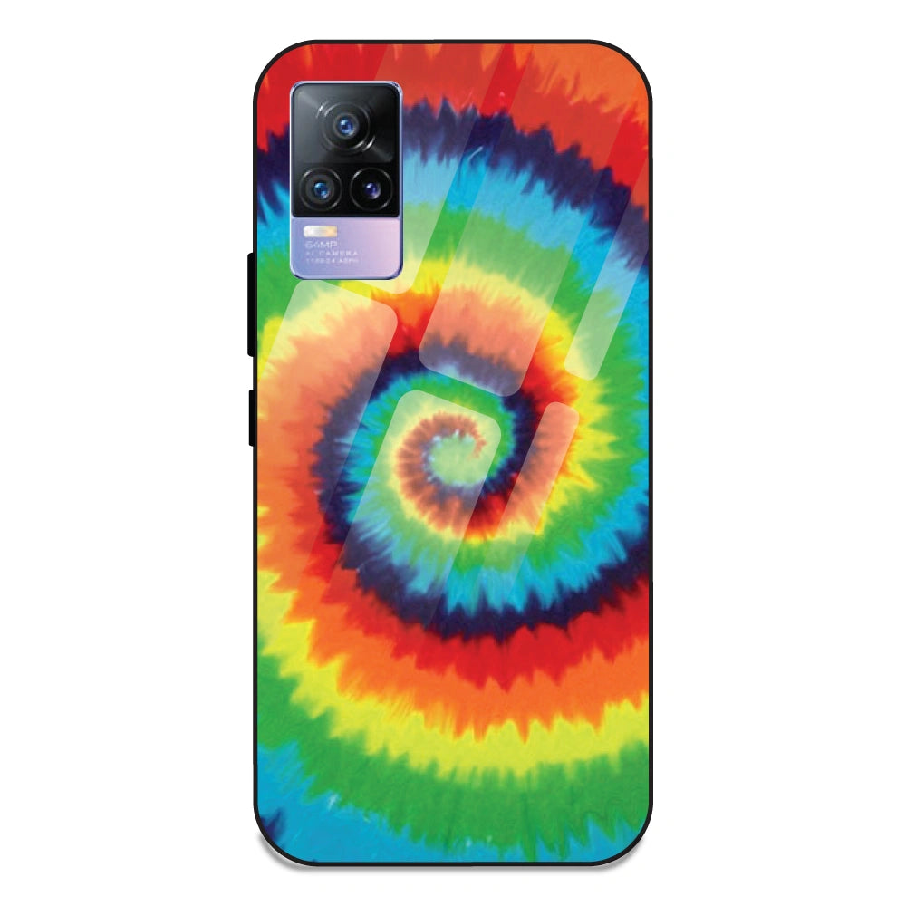 Rainbow Tie Dye - Glass Case For Vivo V21E 4G
