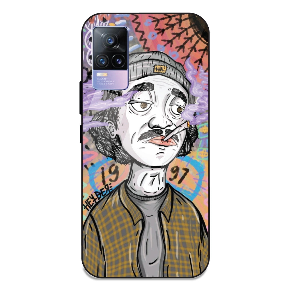 A Smoking Portrait - Glass Case For Vivo V21E 4G