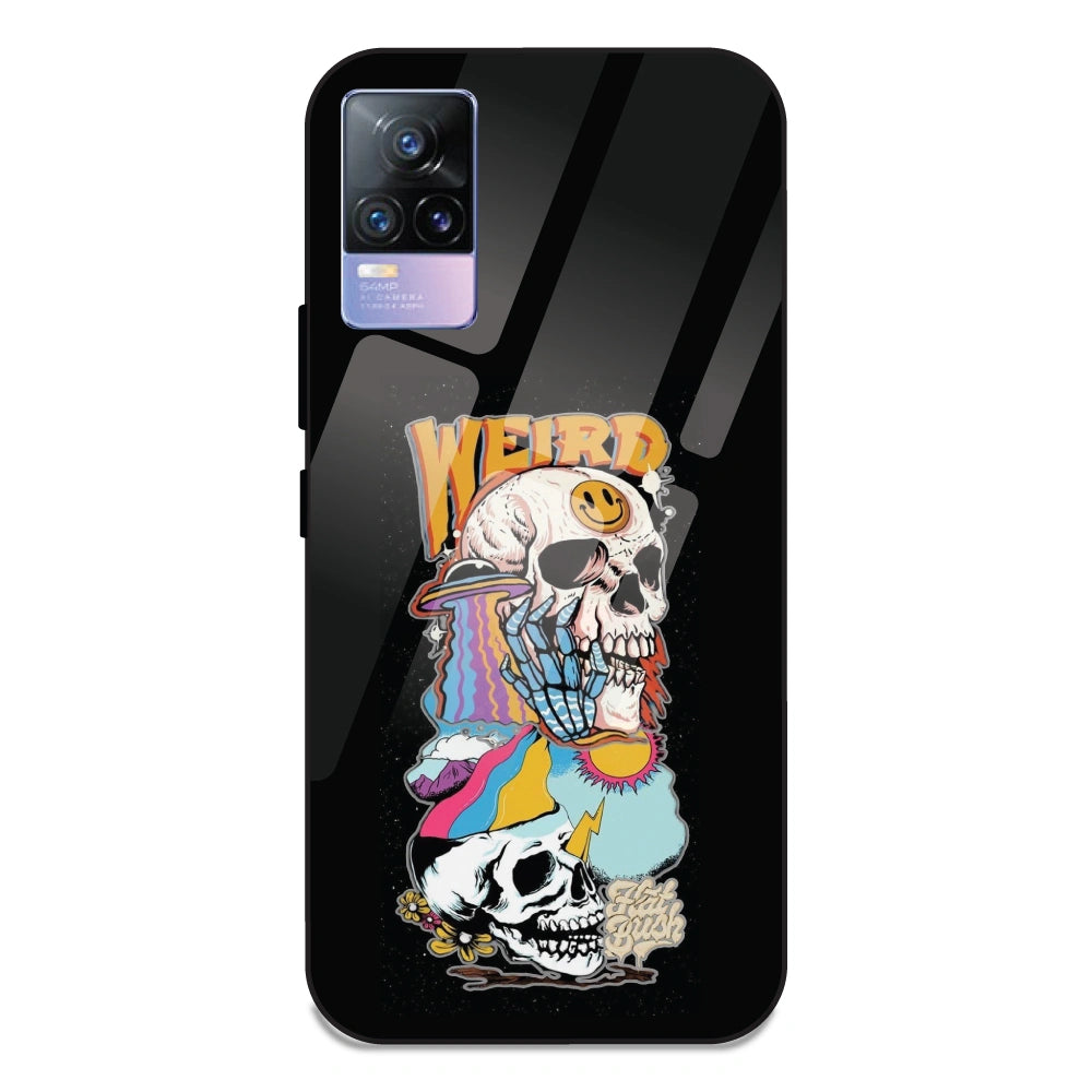 Weird Skull Graffiti - Glass Case For Vivo V21E 4G