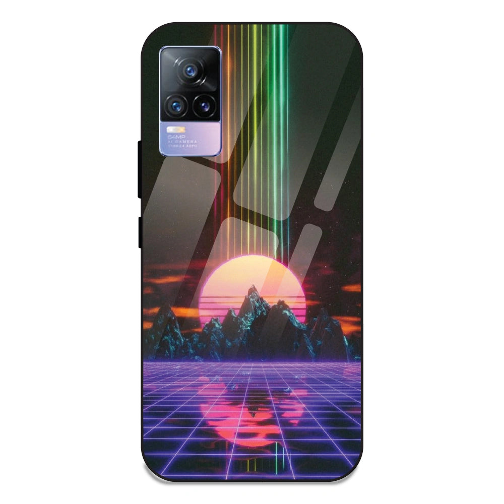 Retro Sunset Synthwave - Glass Case For Vivo V21E 4G