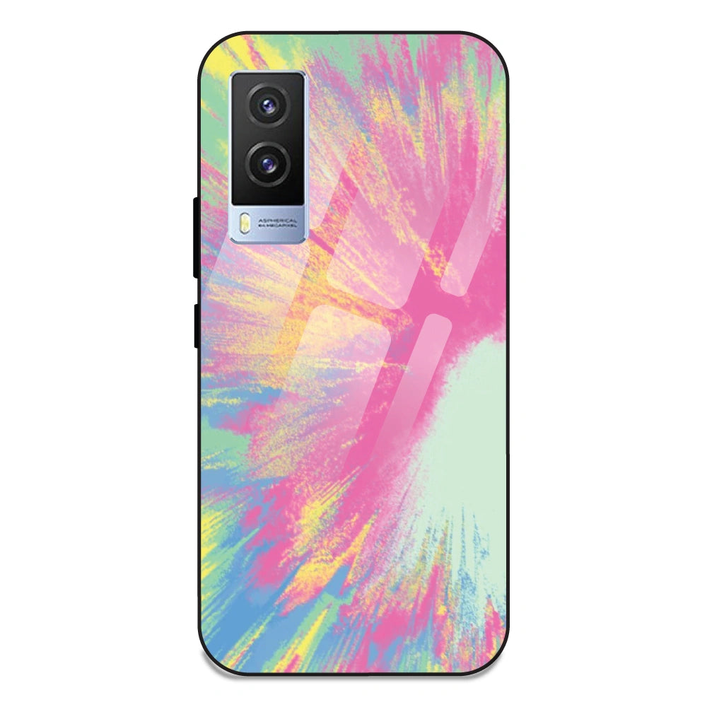 Pastel Splash Tie Dye - Glass Case For Vivo V21E 5G