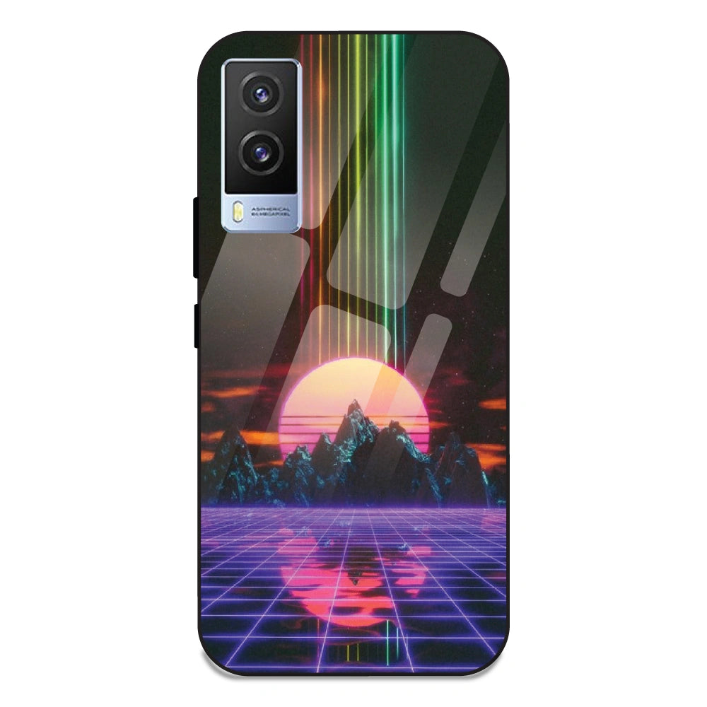 Retro Sunset Synthwave - Glass Case For Vivo V21E 5G
