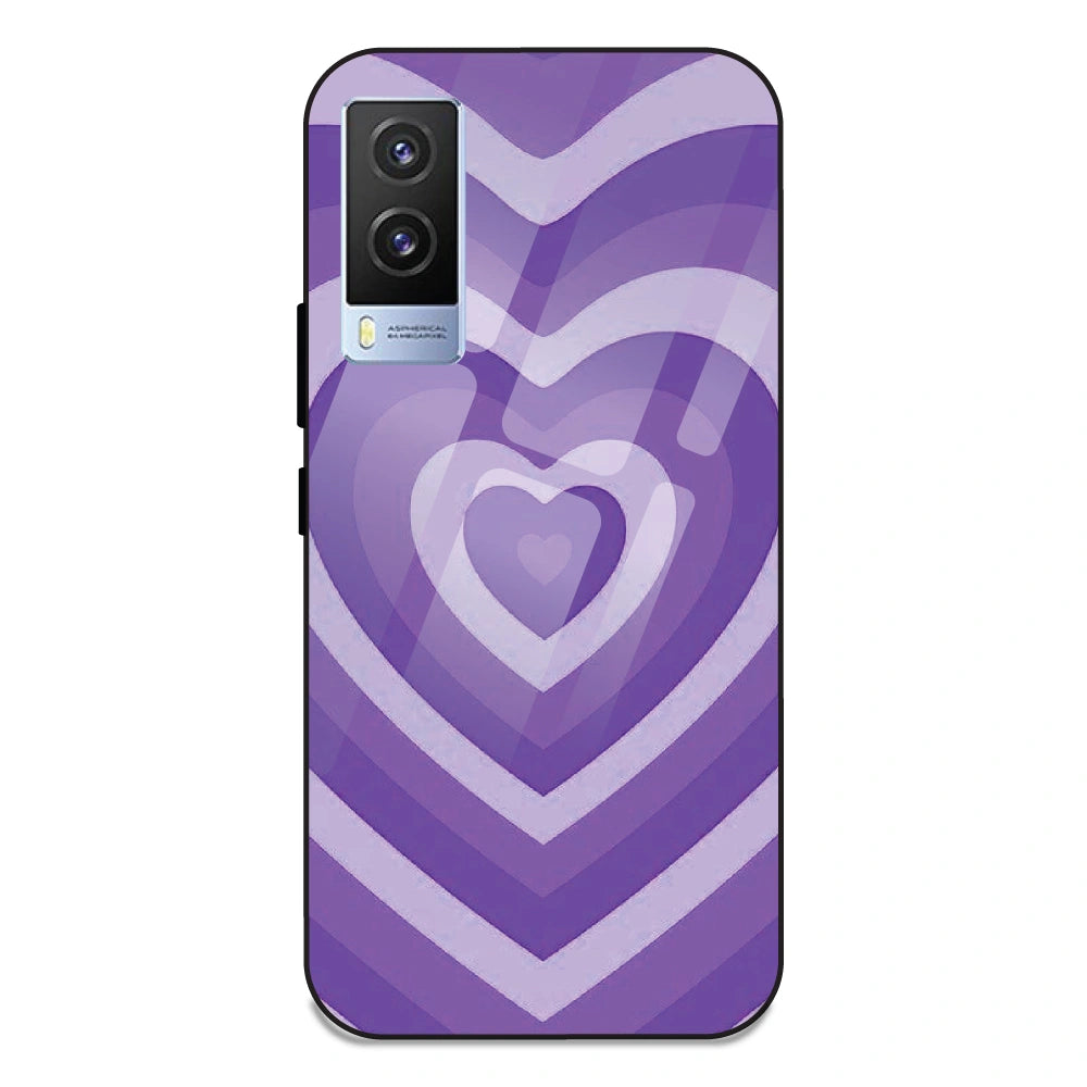 Purple Hearts - Glass Case For Vivo Models