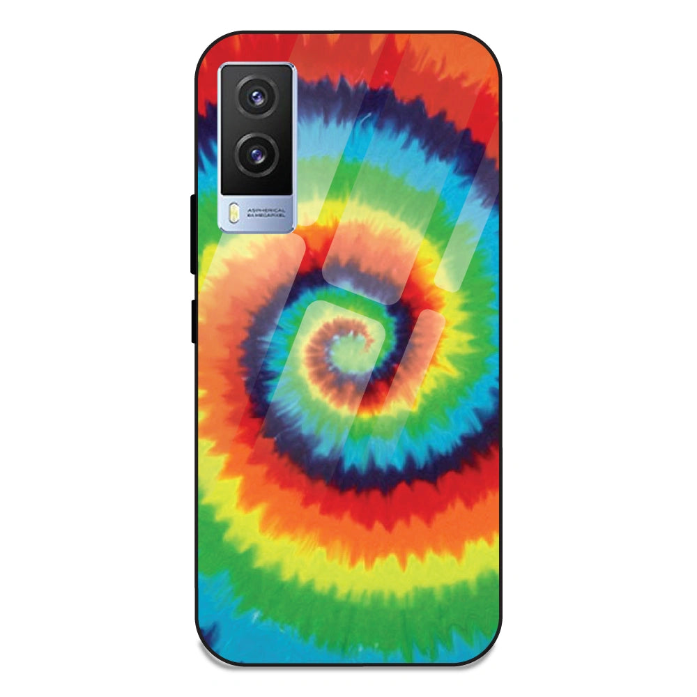 Rainbow Tie Dye - Glass Case For Vivo V21E 5G