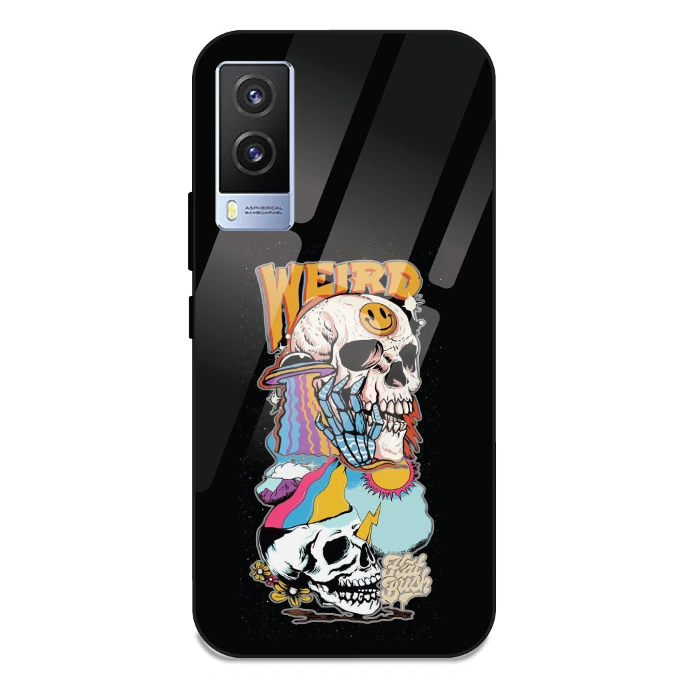 Weird Skull Graffiti - Glass Case For Vivo V21E 5G