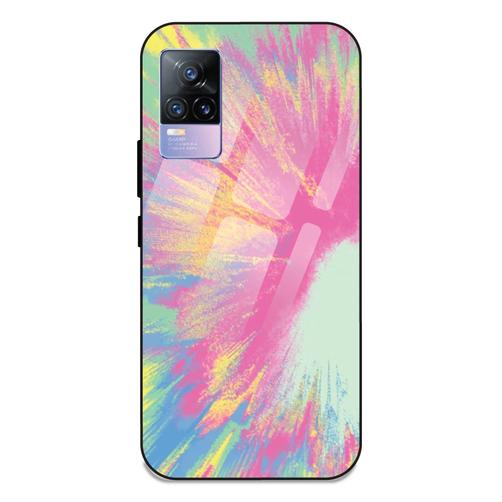 Pastel Splash Tie Dye - Glass Case For Vivo V21E 4G