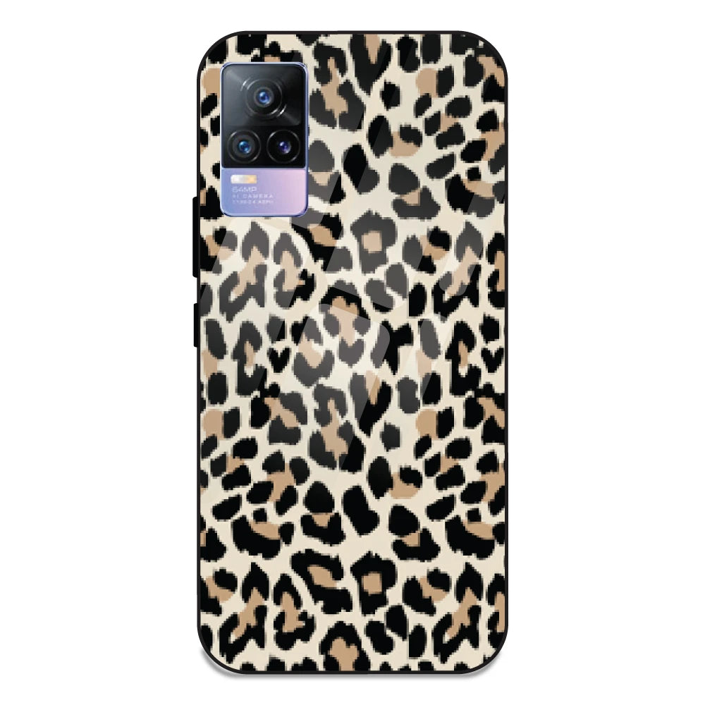 Leopard Print - Glass Case For Vivo V21E 4G