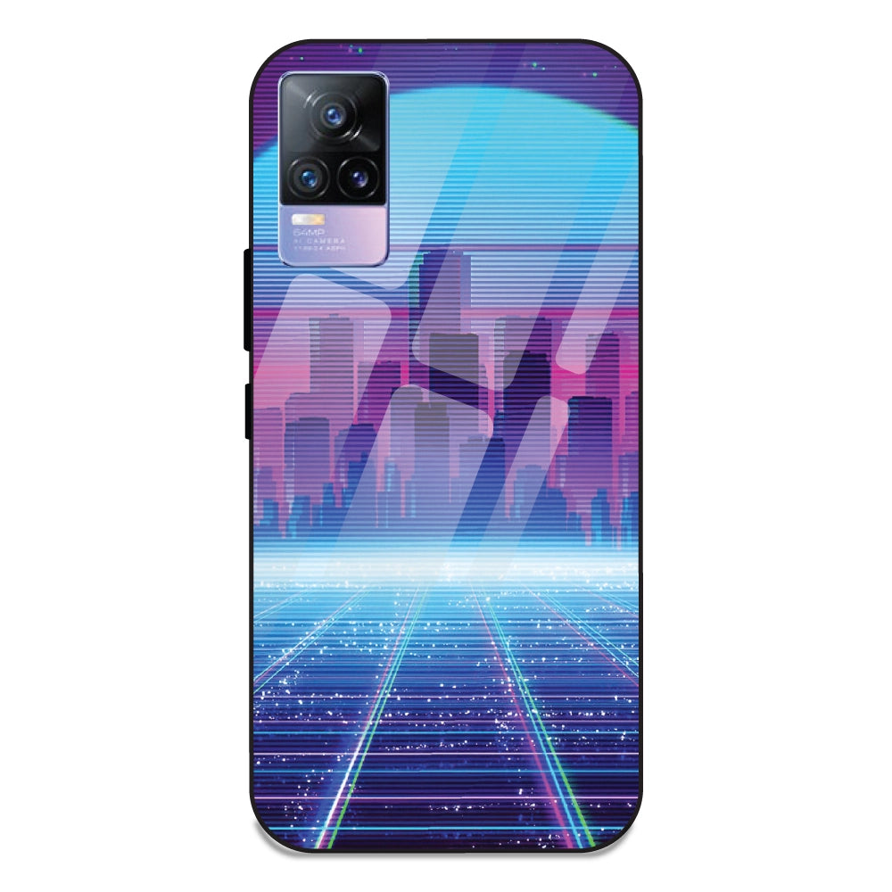 Cityscape Synthwave - Glass Case For Vivo V21E 4G