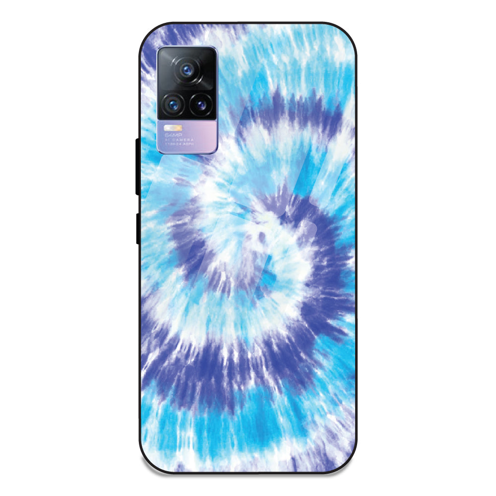 Aqua Tie Dye - Glass Case For Vivo V21E 4G