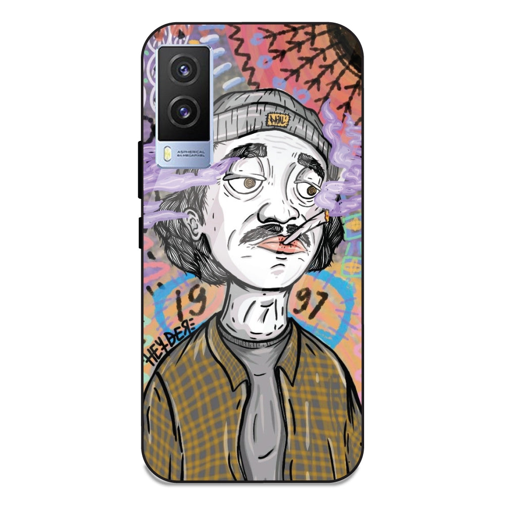 A Smoking Portrait - Glass Case For Vivo V21E 5G