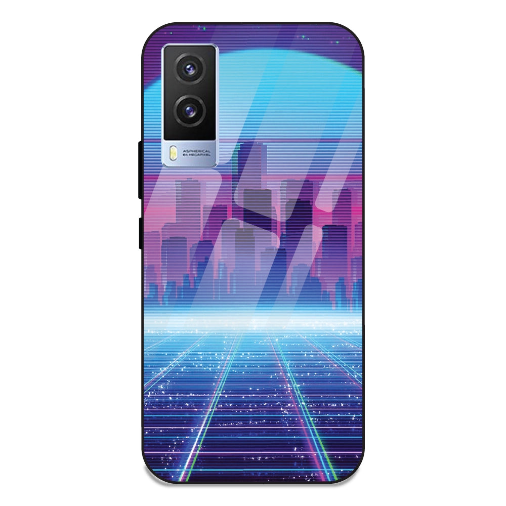 Cityscape Synthwave - Glass Case For Vivo V21E 5G