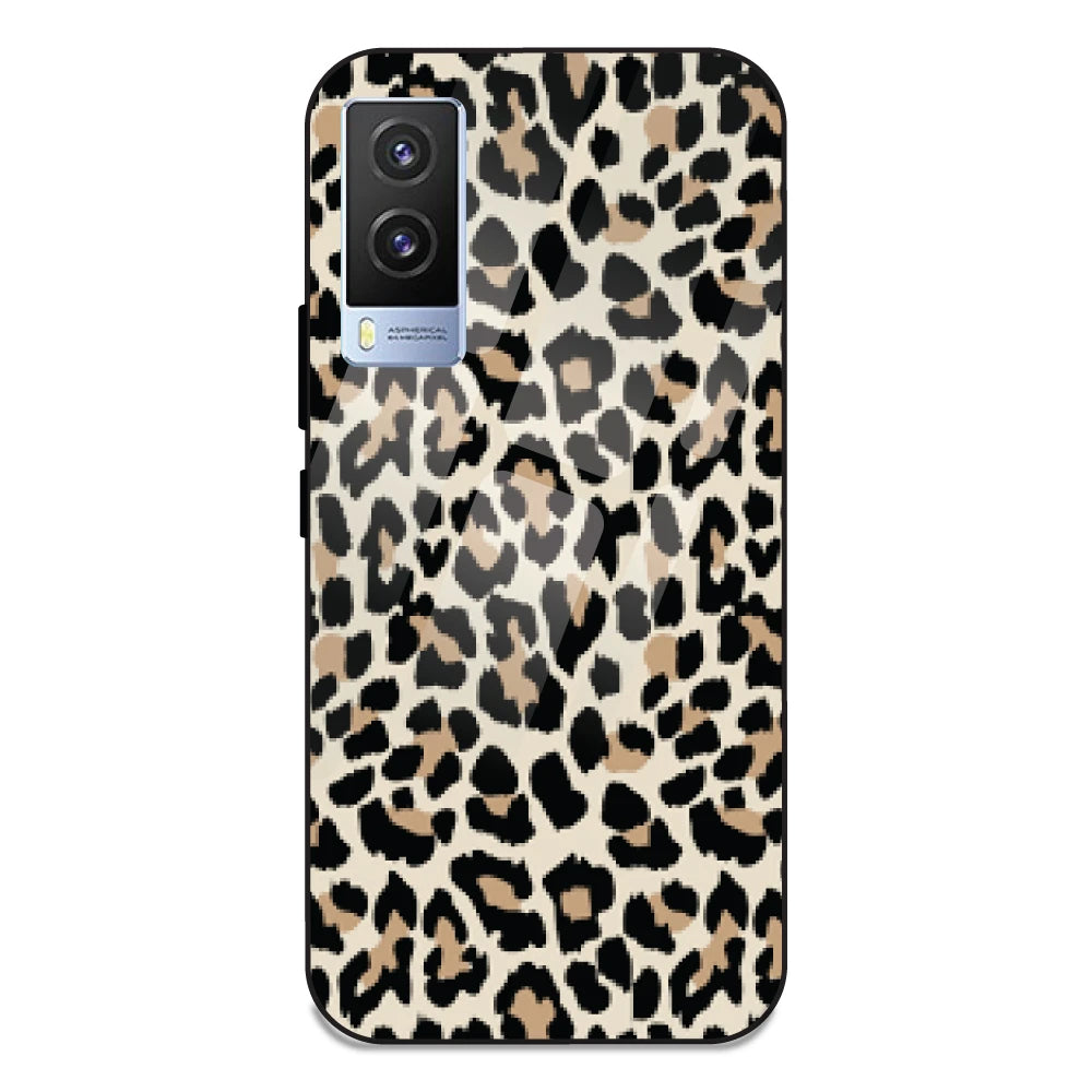 Leopard Print - Glass Case For Vivo V21E 5G