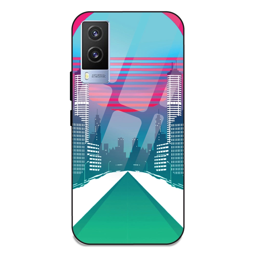 Citylight Synthwave - Glass Case For Vivo V21E 5G