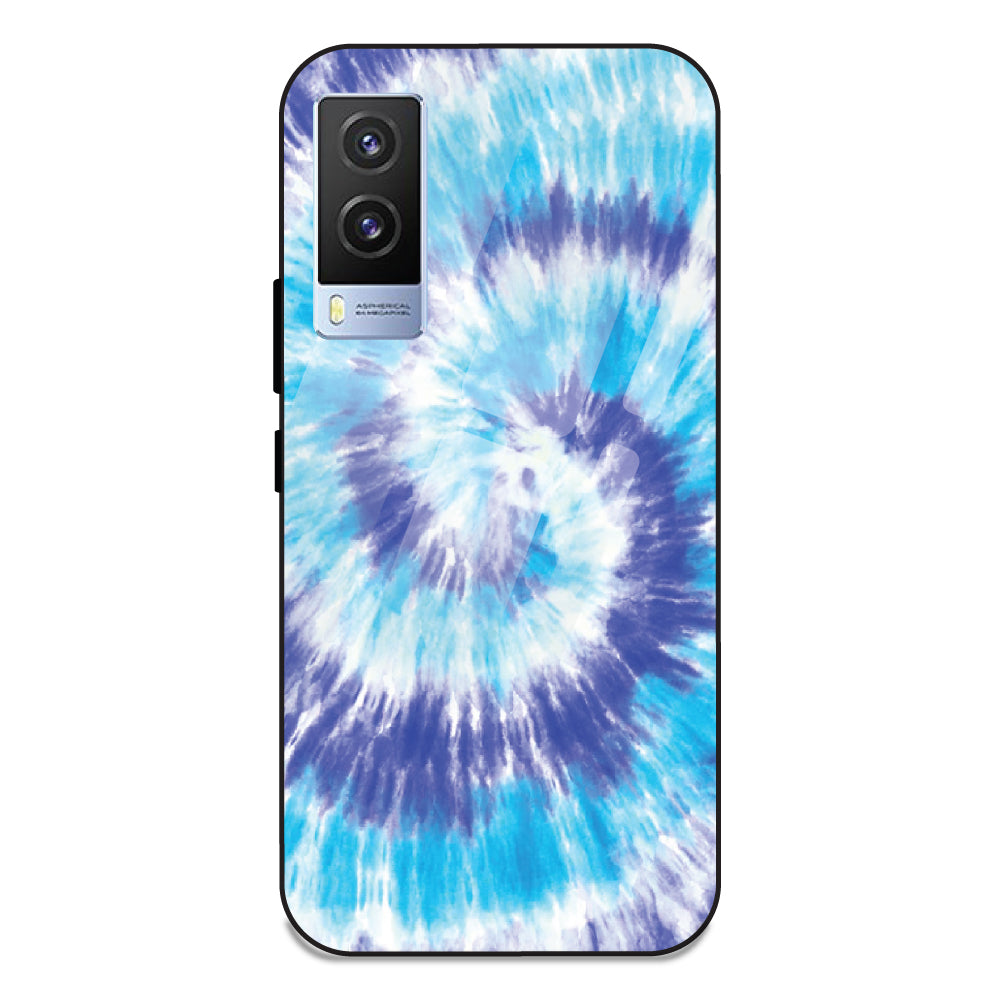 Aqua Tie Dye - Glass Case For Vivo V21E 5G