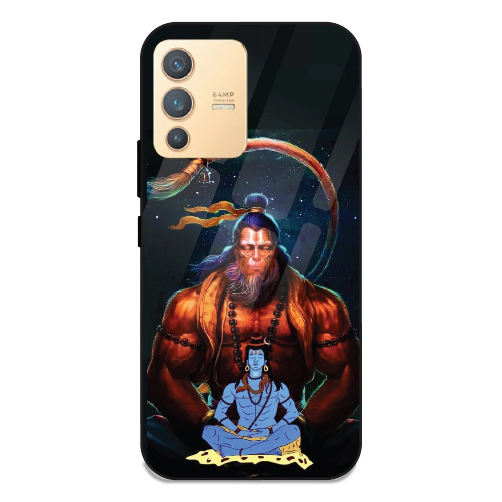 Lord Shiva & Lord Hanuman - Glass Case For Vivo V23 5G