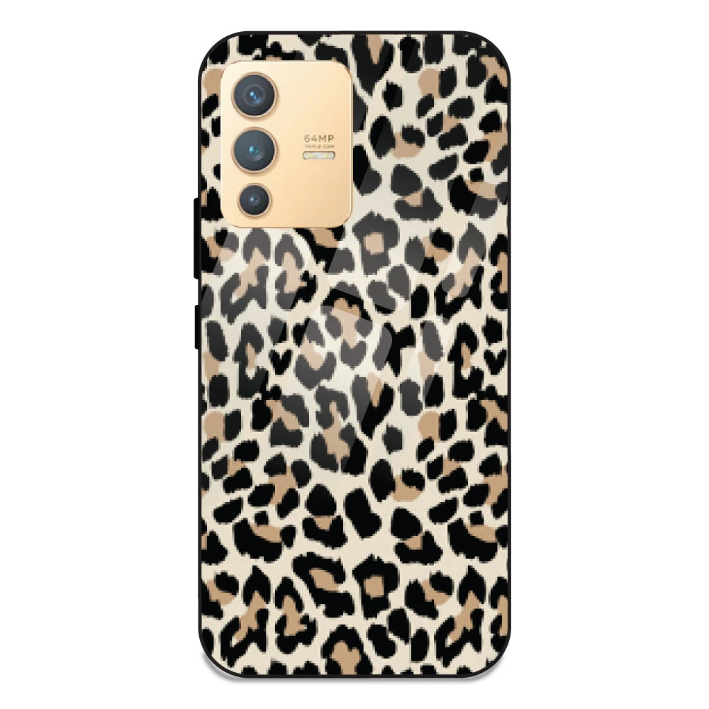 Leopard Print - Glass Case For Vivo V23 5G