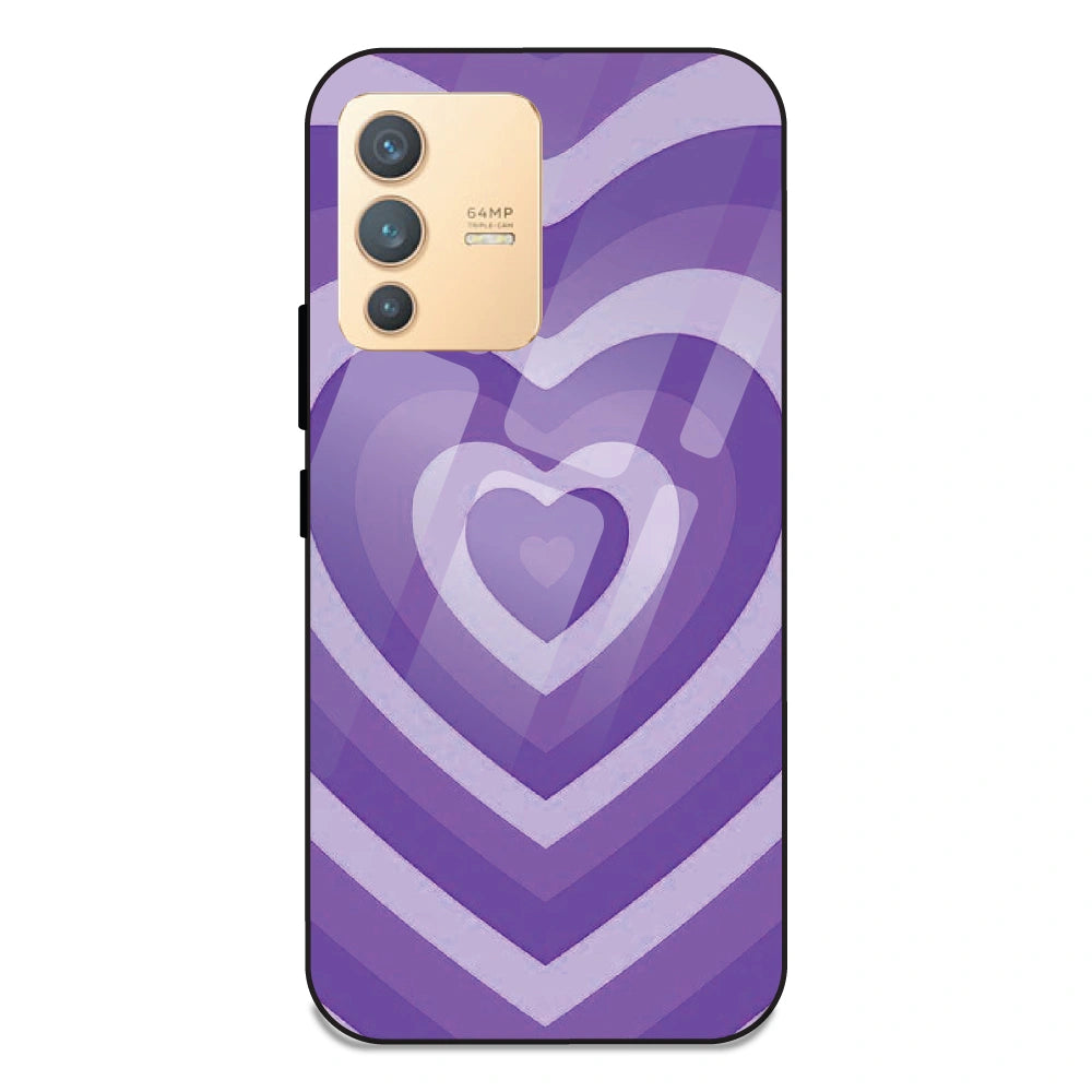 Purple Hearts - Glass Case For Vivo Models