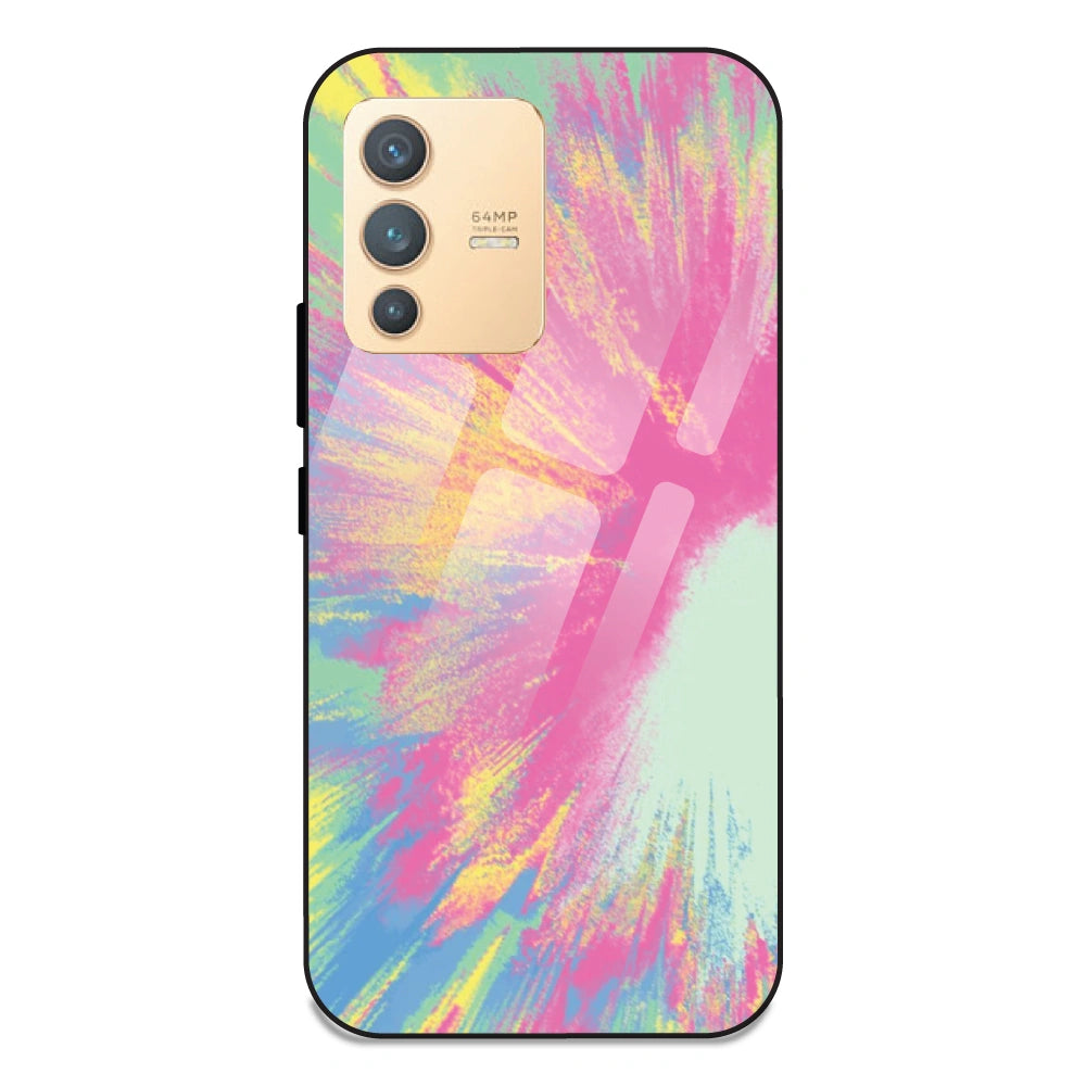Pastel Splash Tie Dye - Glass Case For Vivo V23 5G
