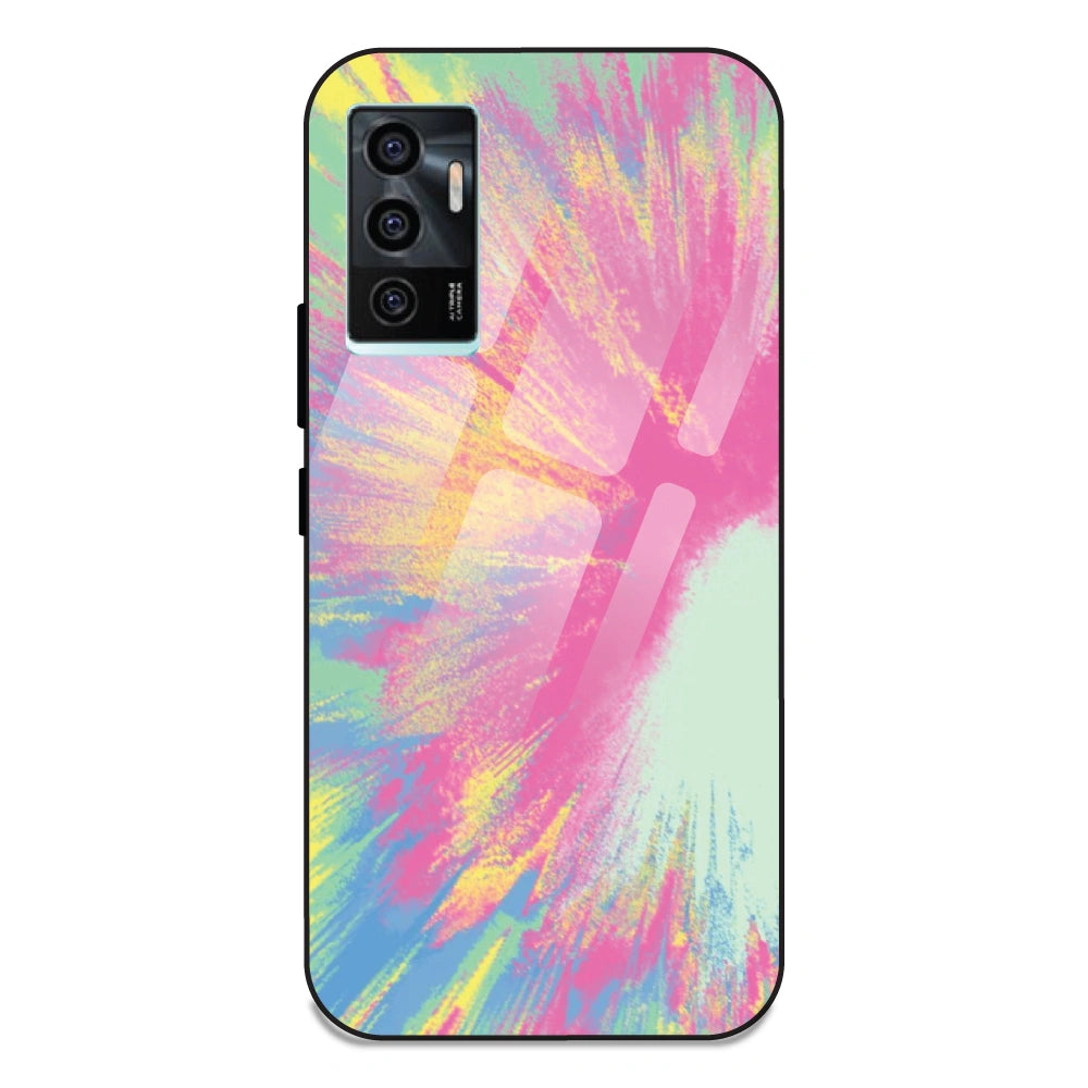 Pastel Splash Tie Dye - Glass Case For Vivo V23E 5G