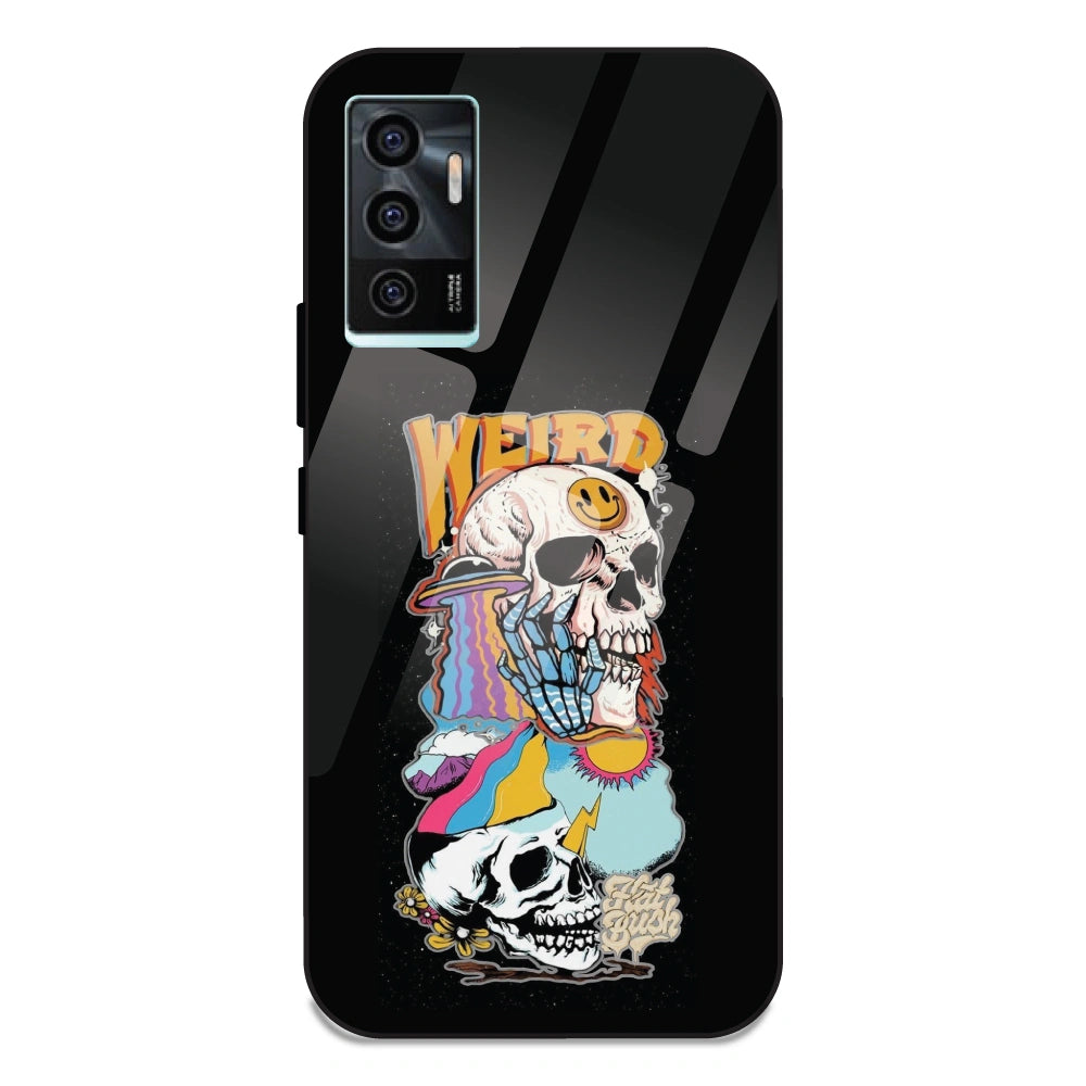 Weird Skull Graffiti - Glass Case For Vivo V23E 5G