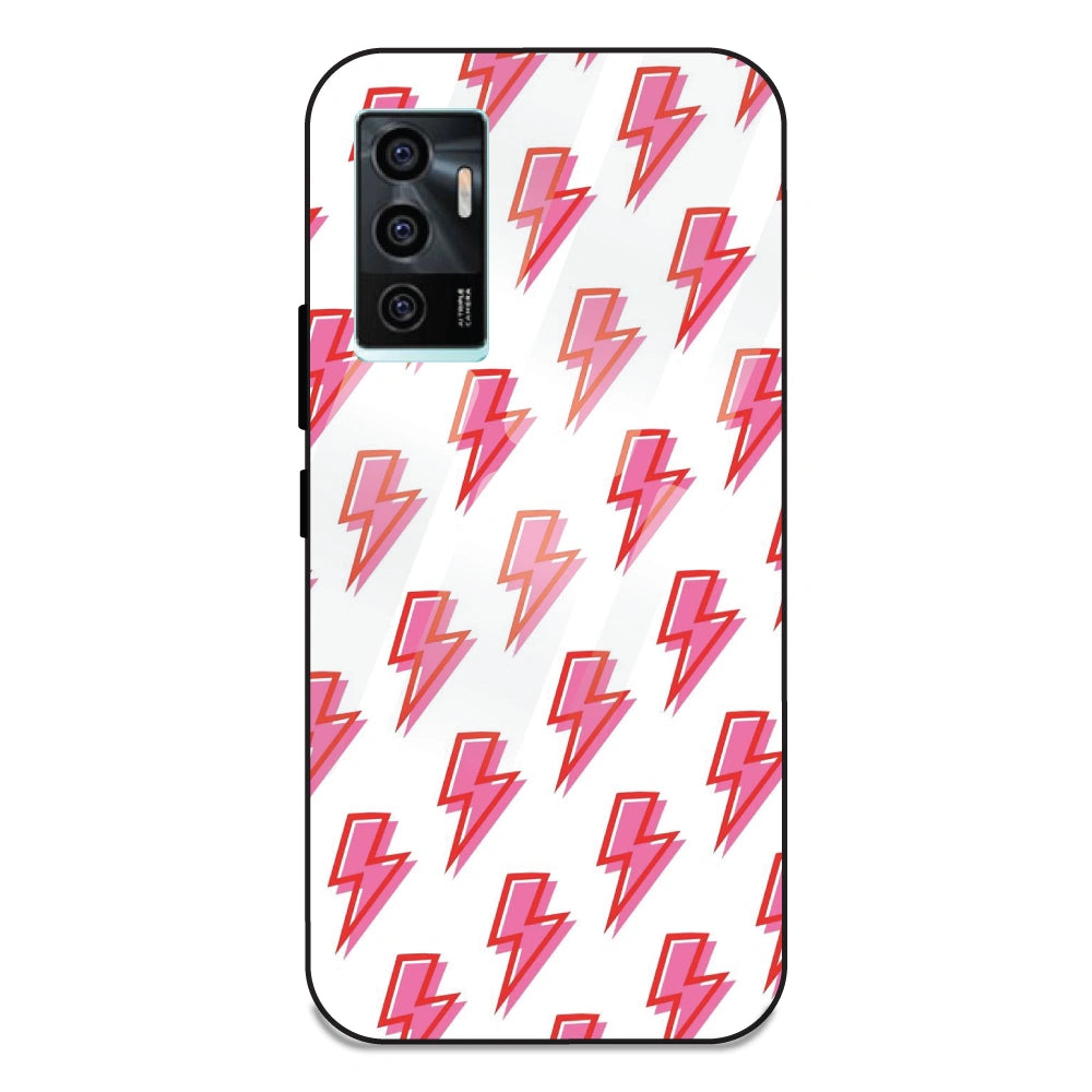 Pink Lightning Bolts - Glass Case For Vivo V23E 5G