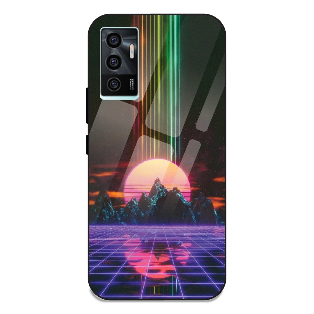 Retro Sunset Synthwave - Glass Case For Vivo V23E 5G