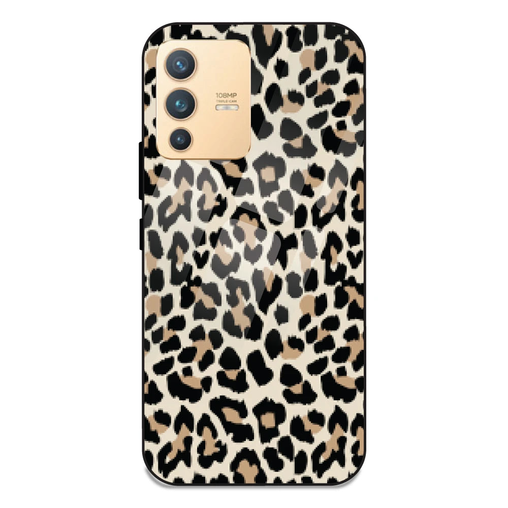 Leopard Print - Glass Case For Vivo V23 Pro