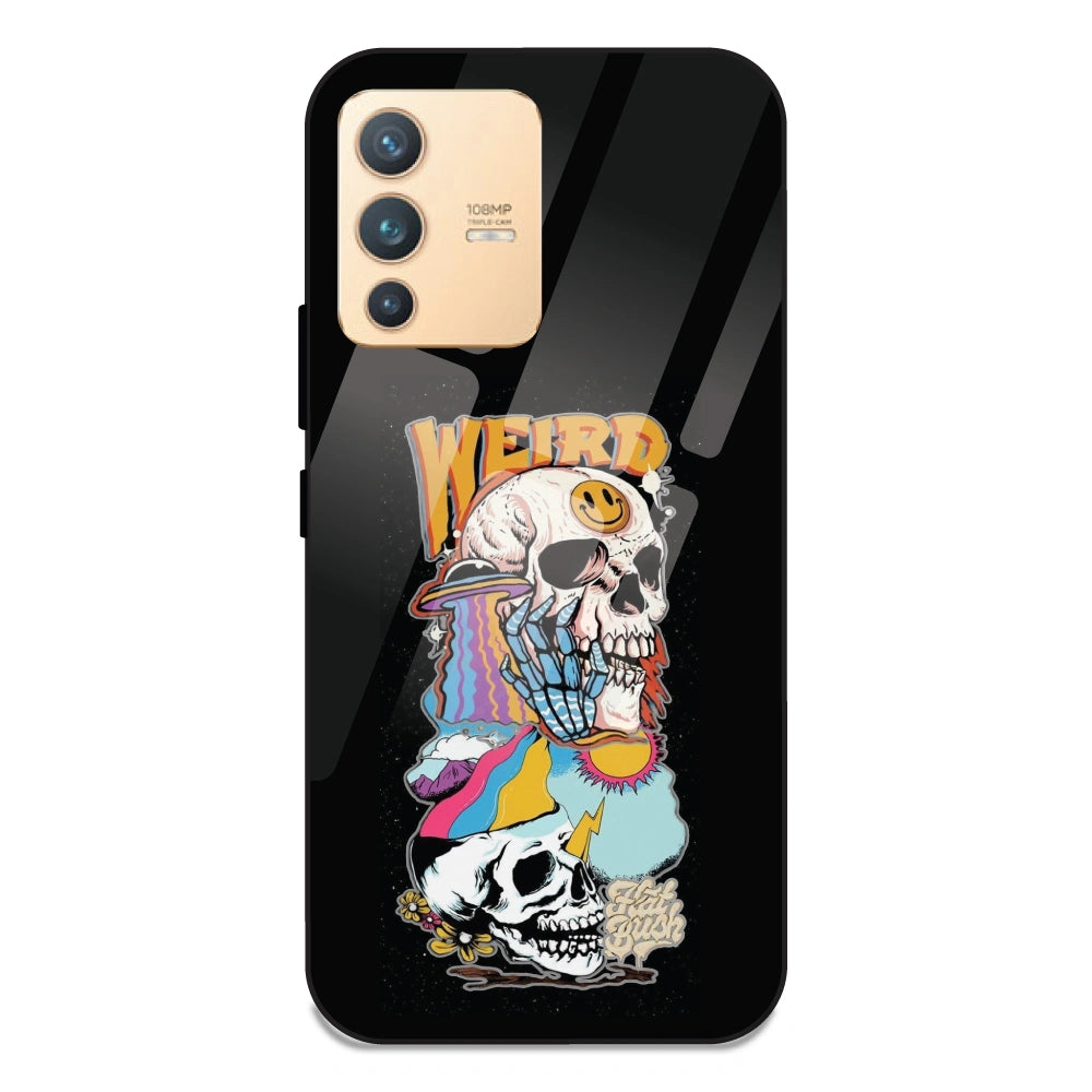 Weird Skull Graffiti - Glass Case For Vivo V23 Pro