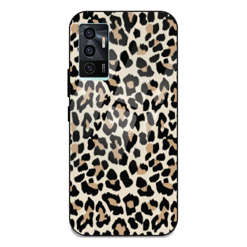 Leopard Print - Glass Case For Vivo V23E 5G