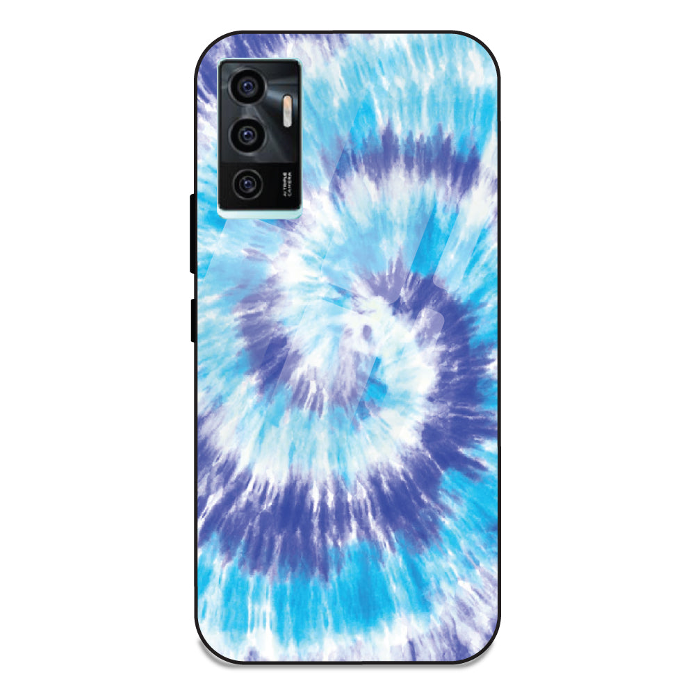 Aqua Tie Dye - Glass Case For Vivo V23E 5G