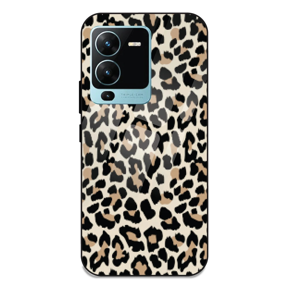 Leopard Print - Glass Case For Vivo V25 Pro