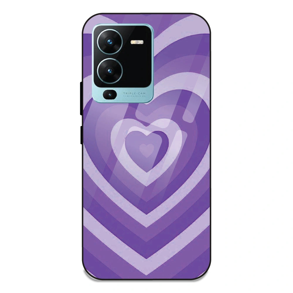 Purple Hearts - Glass Case For Vivo Models
