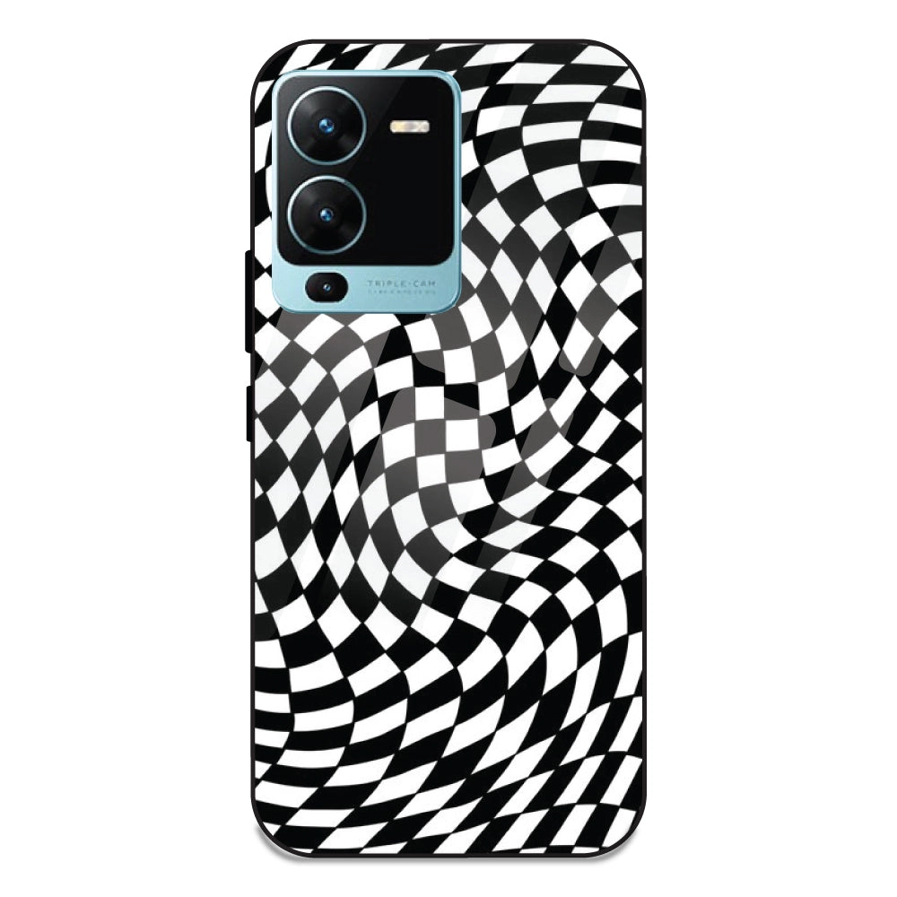Checks - Glass Case For Vivo V25 Pro